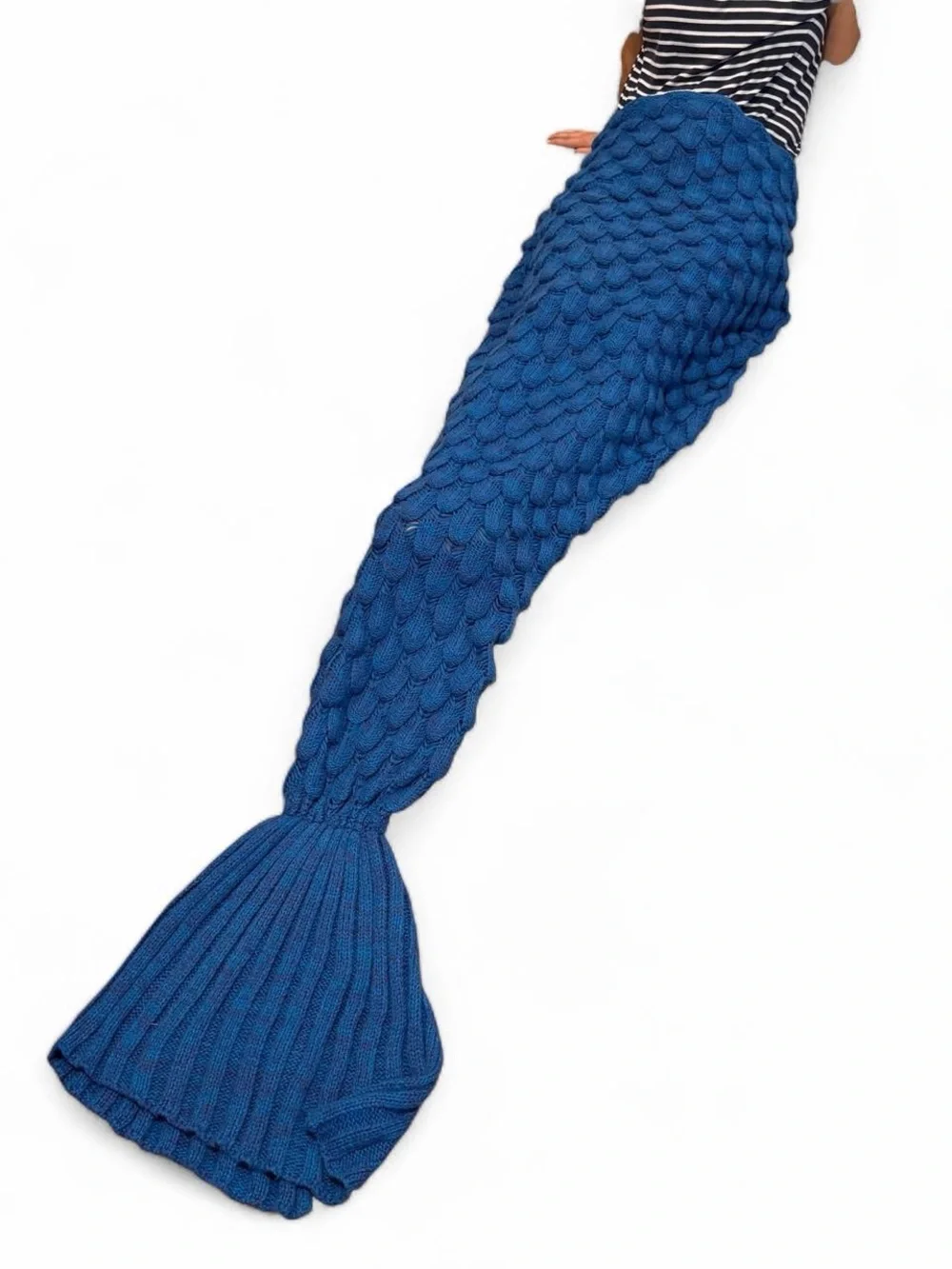Blue Mermaid Tail Fish Sleeping Blanket adults and kids